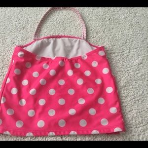 Poked dotted pink and white swim top